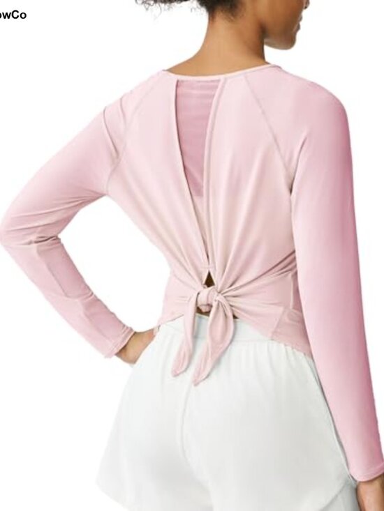 Tops - Long Sleeve Open Back Yoga Shirt Lightweight Gym Cover Up